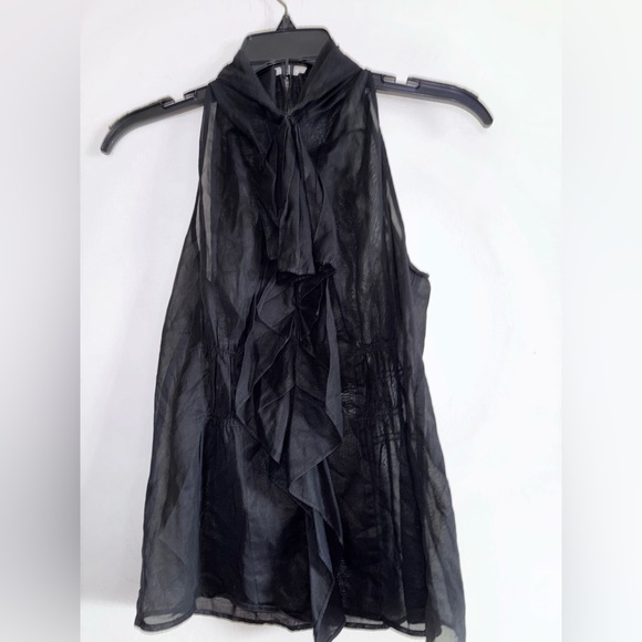 Vince Sheer Black Halter Blouse - Picture 1 of 4